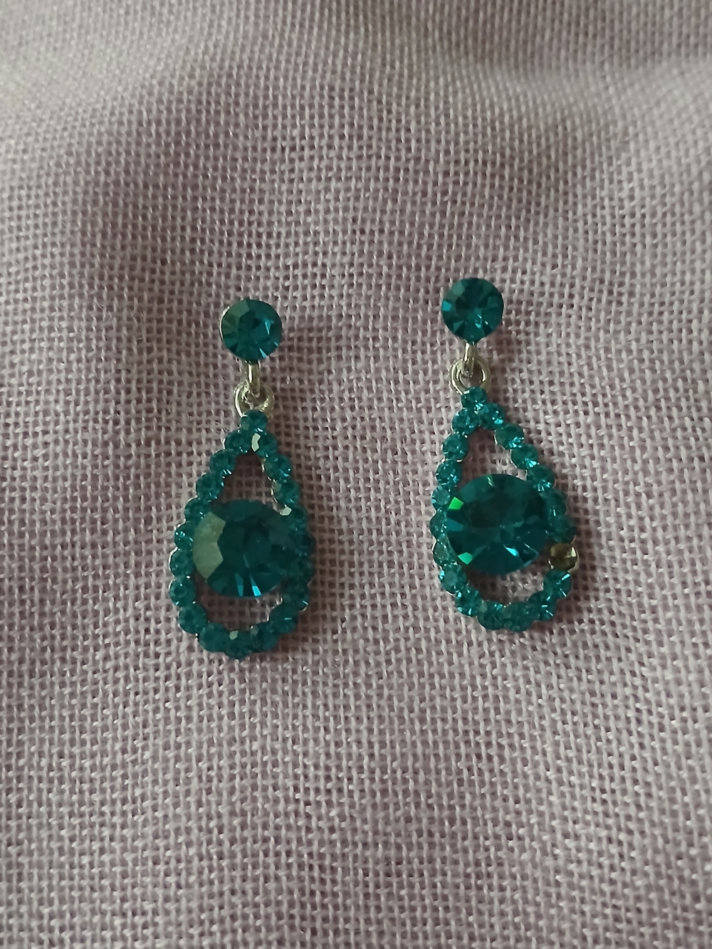 Teal Crystal Teardrop Earrings - Women Jewelry